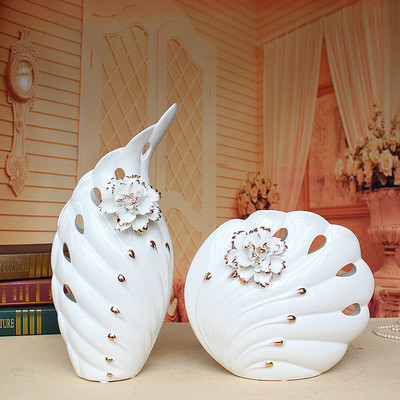 高溫玉瓷陶瓷工藝品 現代歐式寄花描金花瓶，點亮家居時尚