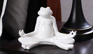 美式時尚陶瓷瑜伽青蛙 家居裝飾與創意禮品的完美結合